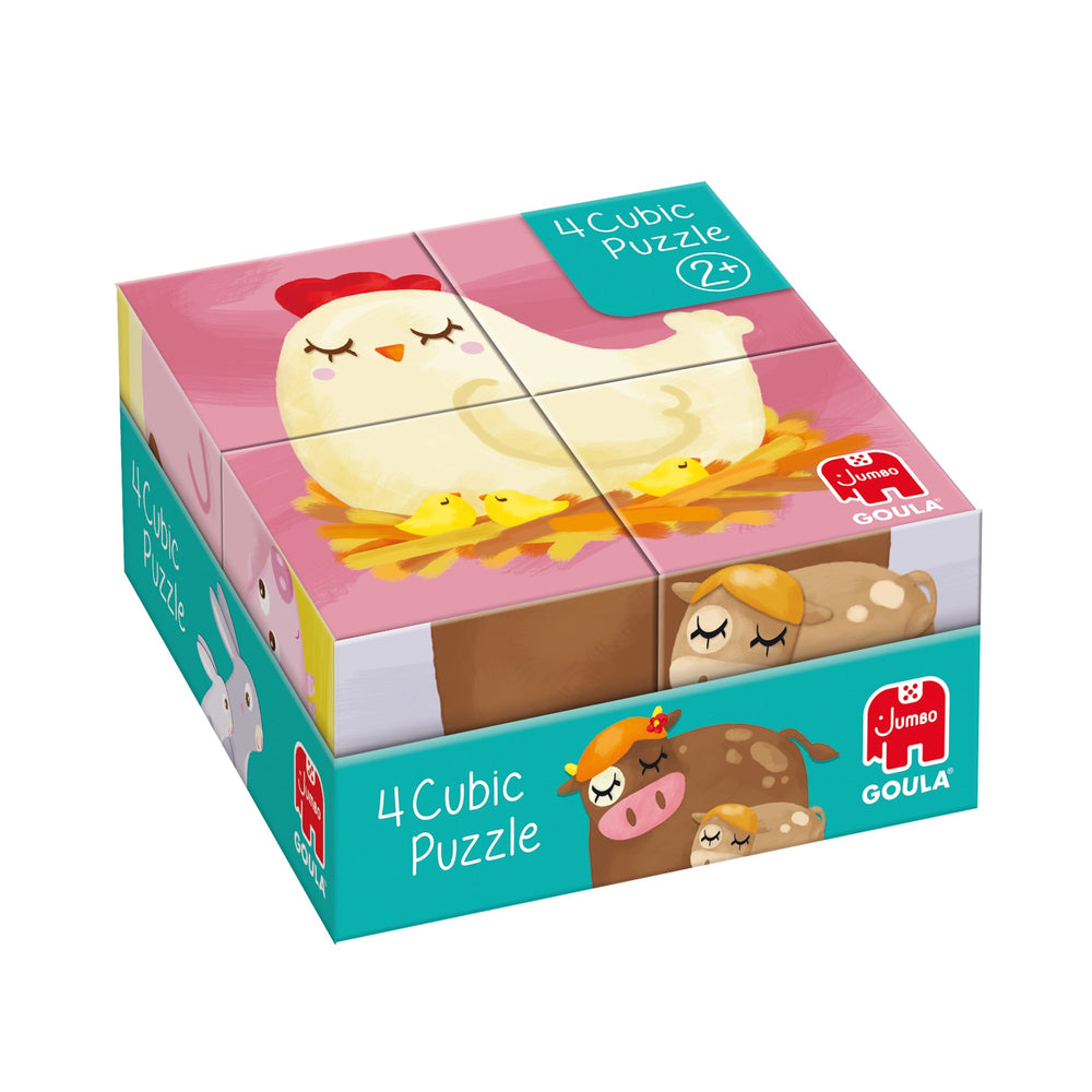 Puzzle cubos de cartón 4 Piezas : 6 escenas diferentes