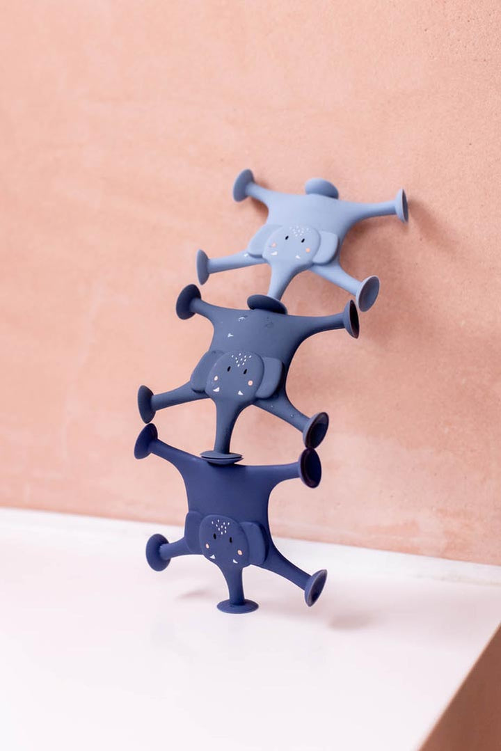 Juego de ventosas de animales 3 piezas - La familia azul de Mrs. Elephant