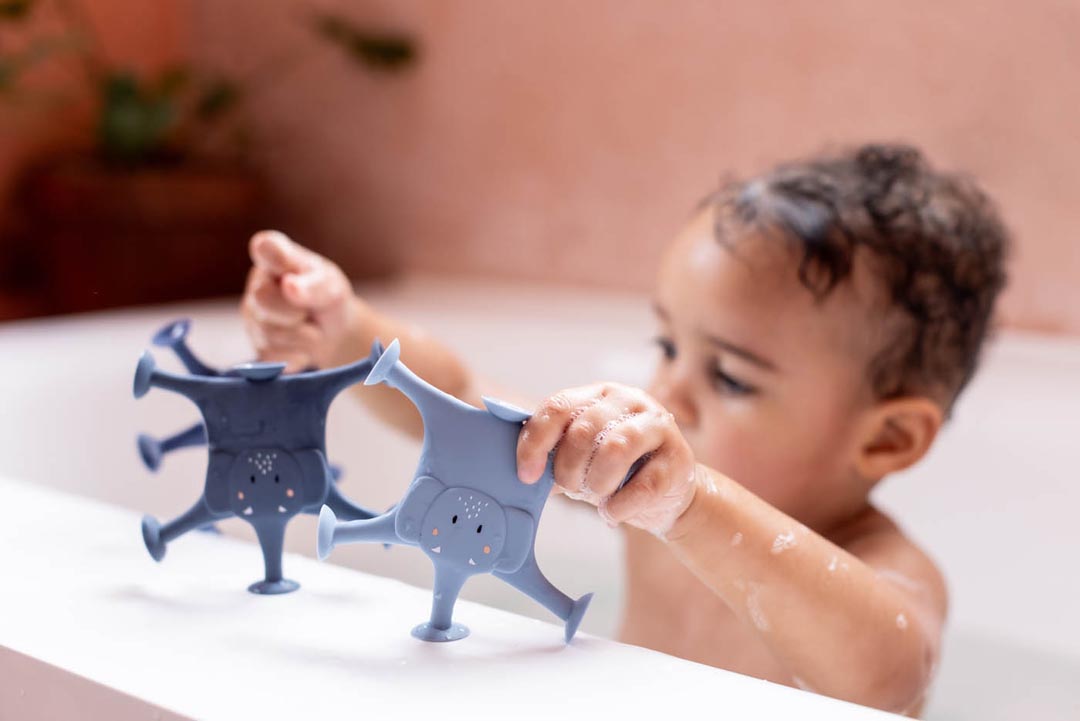 Juego de ventosas de animales 3 piezas - La familia azul de Mrs. Elephant