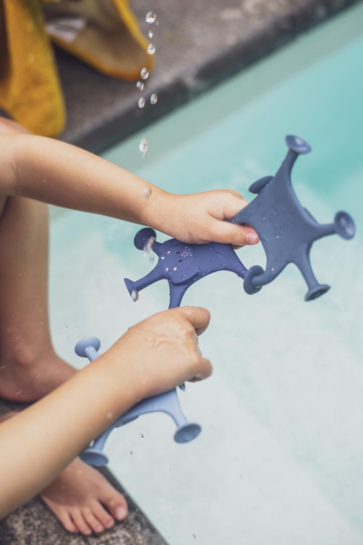 Juego de ventosas de animales 3 piezas - La familia azul de Mrs. Elephant