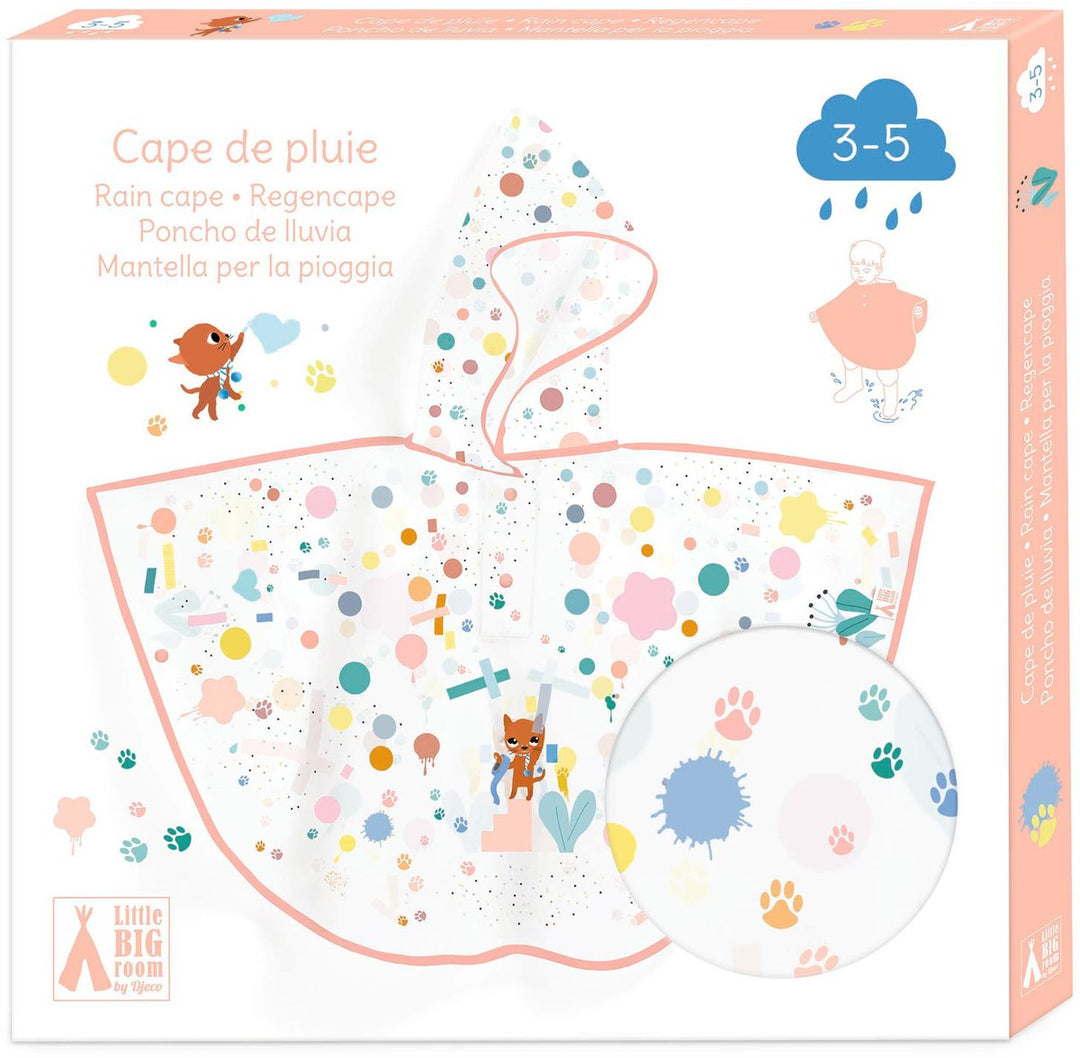Poncho de lluvia gato talla XS 90-110 cm