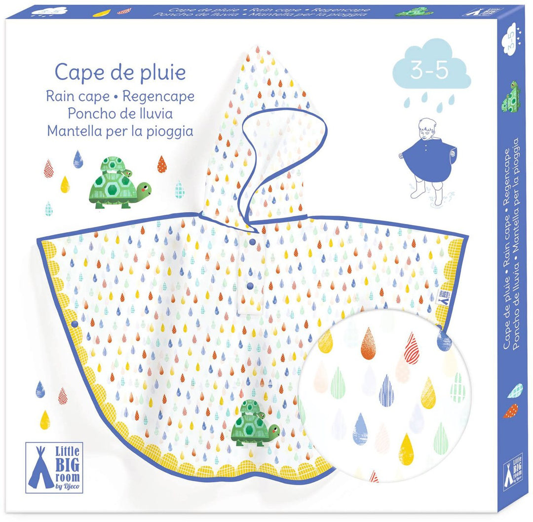 Poncho de lluvia tortuga talla XS 90-110 cm