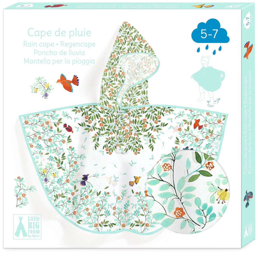 Poncho de lluvia follaje talla S 110-122 cm
