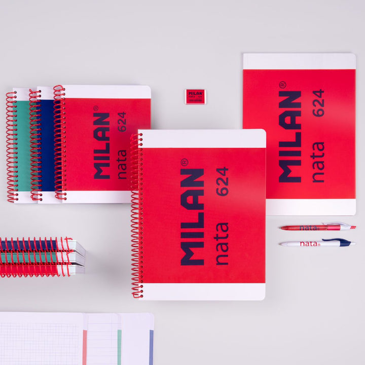 Cuaderno A4 con espiral y tapa dura colección Milan Nata® 624 since 1918, rosa