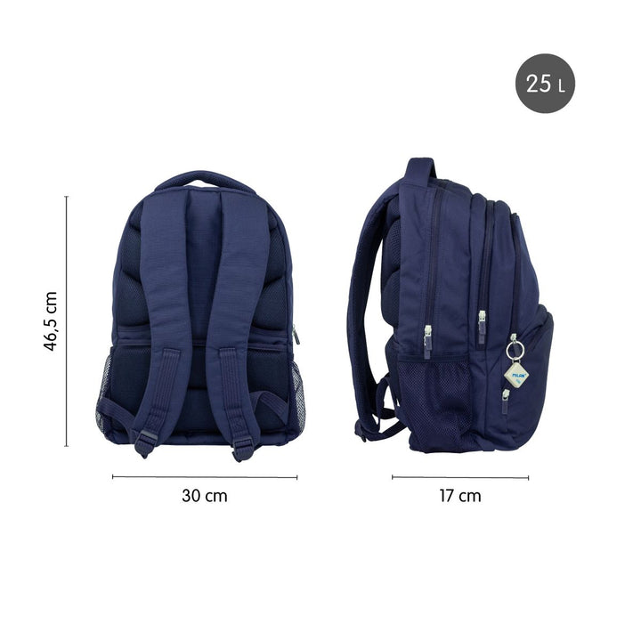 Mochila escolar 4 cremalleras (25 L) colección 430 since 1918, azul marino