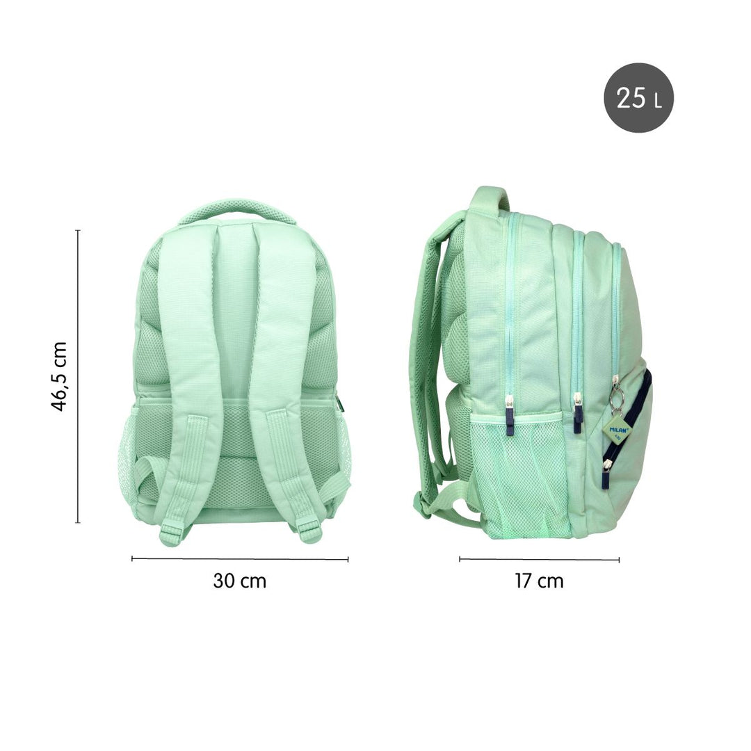 Mochila escolar 4 cremalleras (25 L) colección 430 since 1918, verde