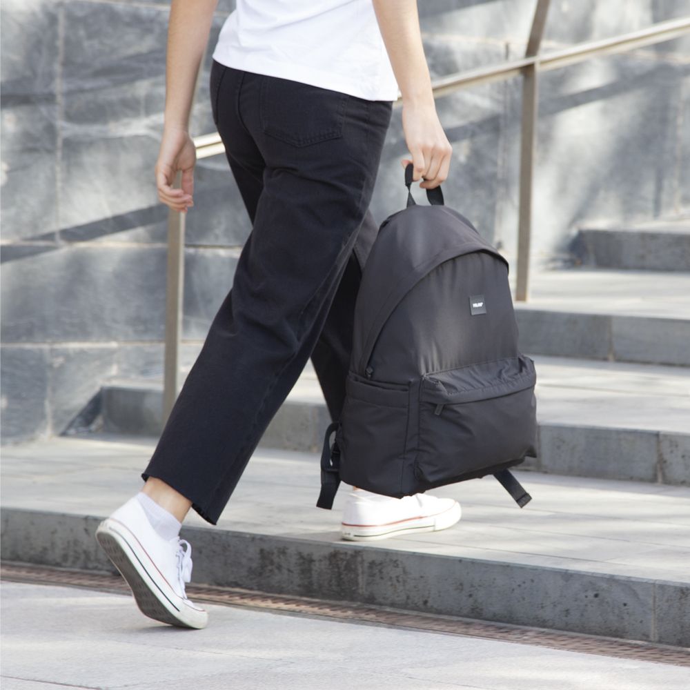 Mochila escolar clásica 2 cremalleras (22 L) serie Shadow, negro