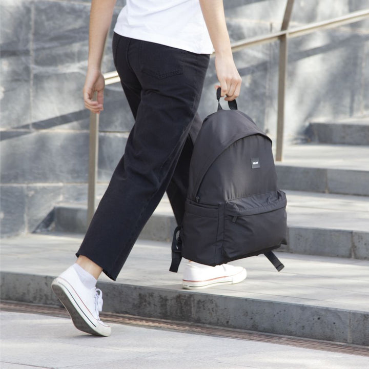 Mochila escolar clásica 2 cremalleras (22 L) serie Shadow, negro