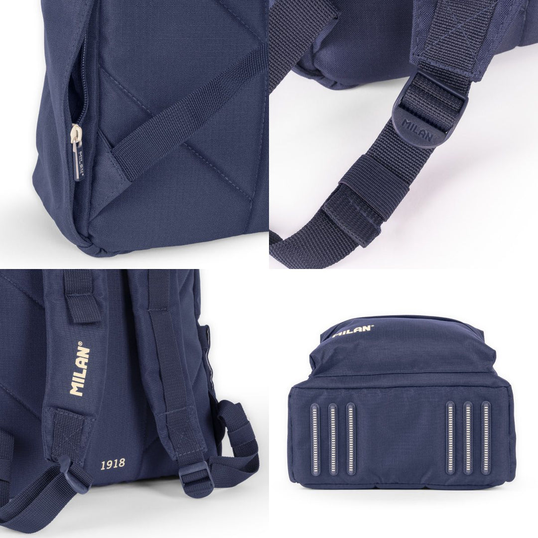 Mochila urbana clásica 2 cremalleras (22 L) colección 430 since 1918, azul marino