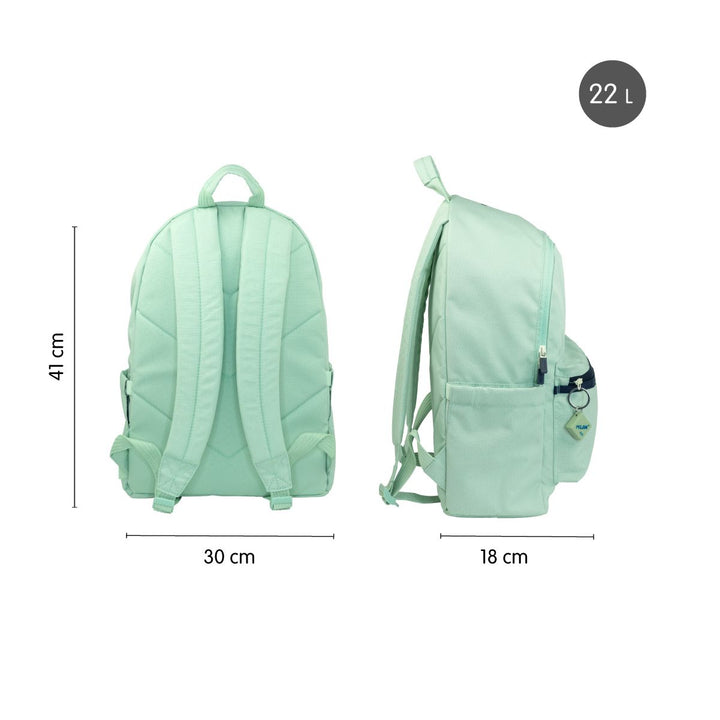 Mochila urbana clásica 2 cremalleras (22 L) colección 430 since 1918, verde
