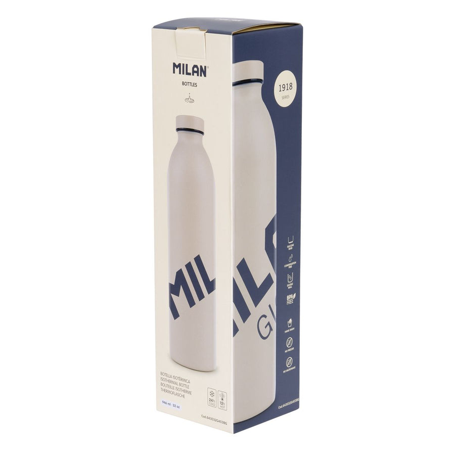Botella isotérmica de acero inoxidable 0,946 L colección MILAN GIGANTE 403 since 1918, beige