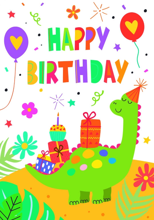 Tarjeta felicitación Zig-Zag Dinosaurios