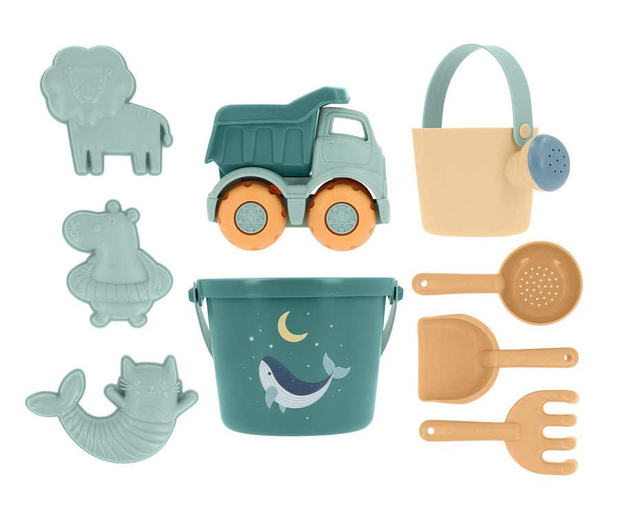 Set de juguetes de playa Whale Teal