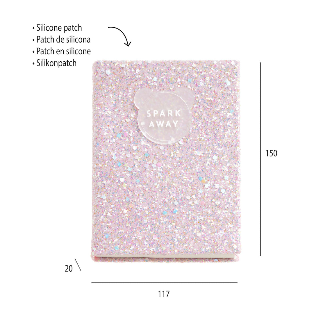 Cuaderno Purpurina Rosa Liso Back2Fun