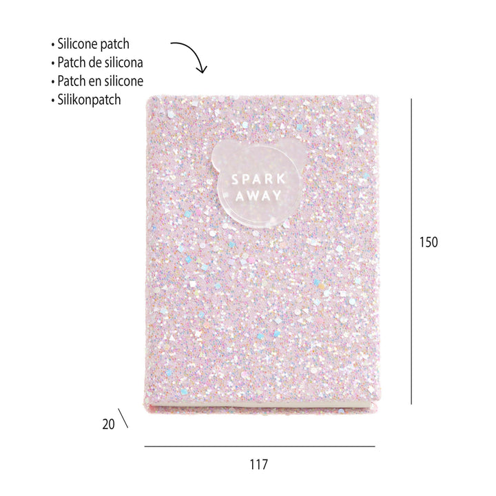 Cuaderno Purpurina Rosa Liso Back2Fun