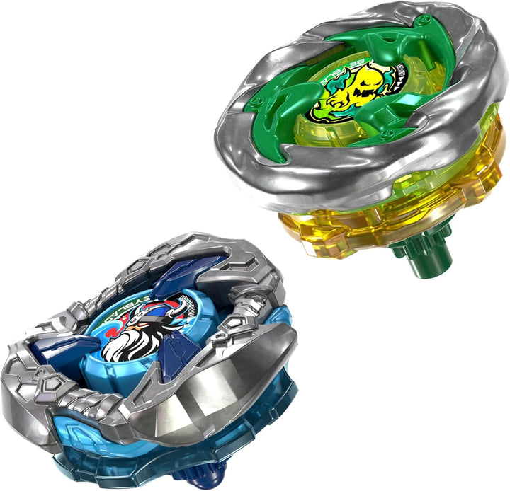 Beyblade X, Circle Ghost 4-60LR UX y Hack Viking 4-55O UX
