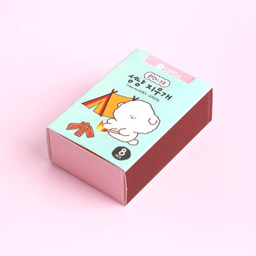 Papelería de diseño único, goma de borrar con forma de fósforos, 8 piezas, 1 caja