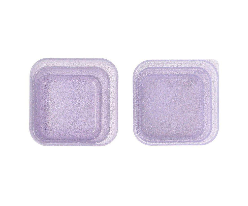 3 Cajas Almuerzo Glitter Lilac