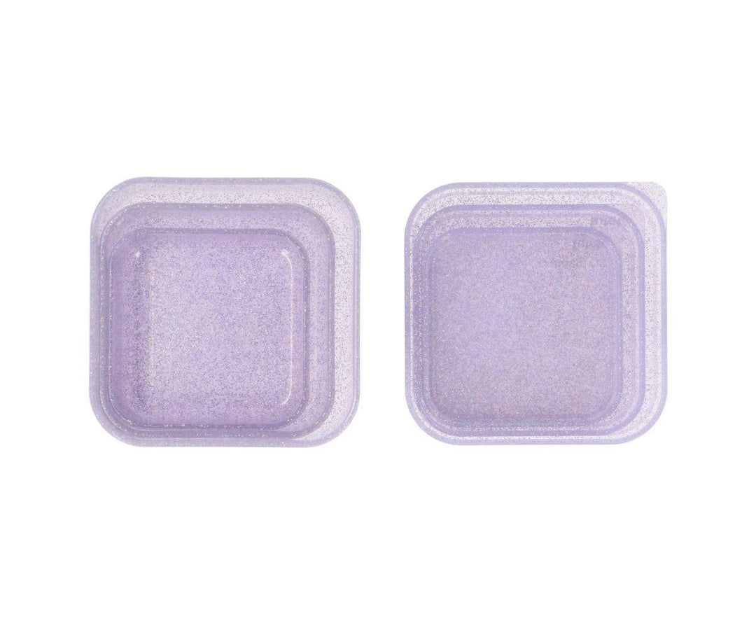 3 Cajas Almuerzo Glitter Lilac