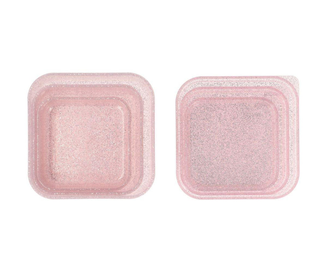 3 Cajas Almuerzo Glitter Pink