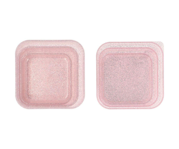 3 Cajas Almuerzo Glitter Pink