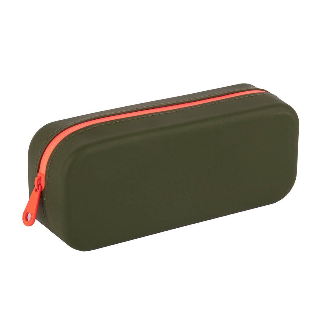 Estuche de silicona Neón rectangular kaki