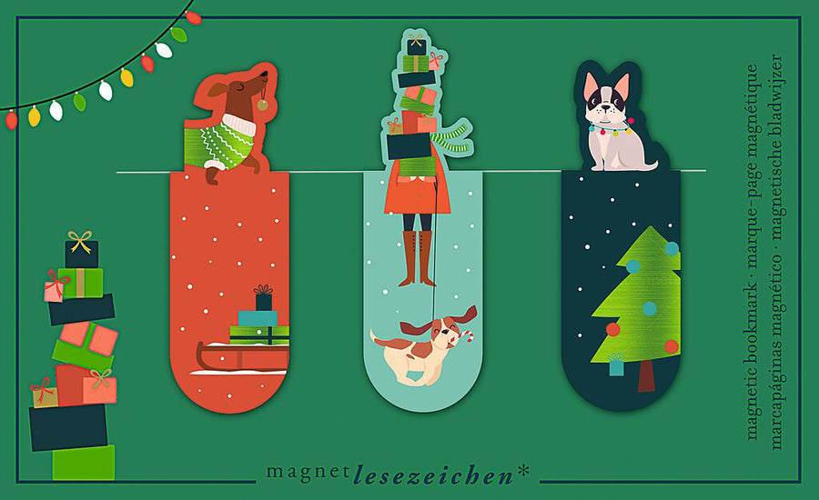 Navidad - Marcapáginas magnéticos - Perros  Navidad
