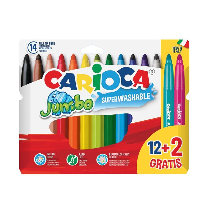 Rotulador Carioca Jumbo 12 colores