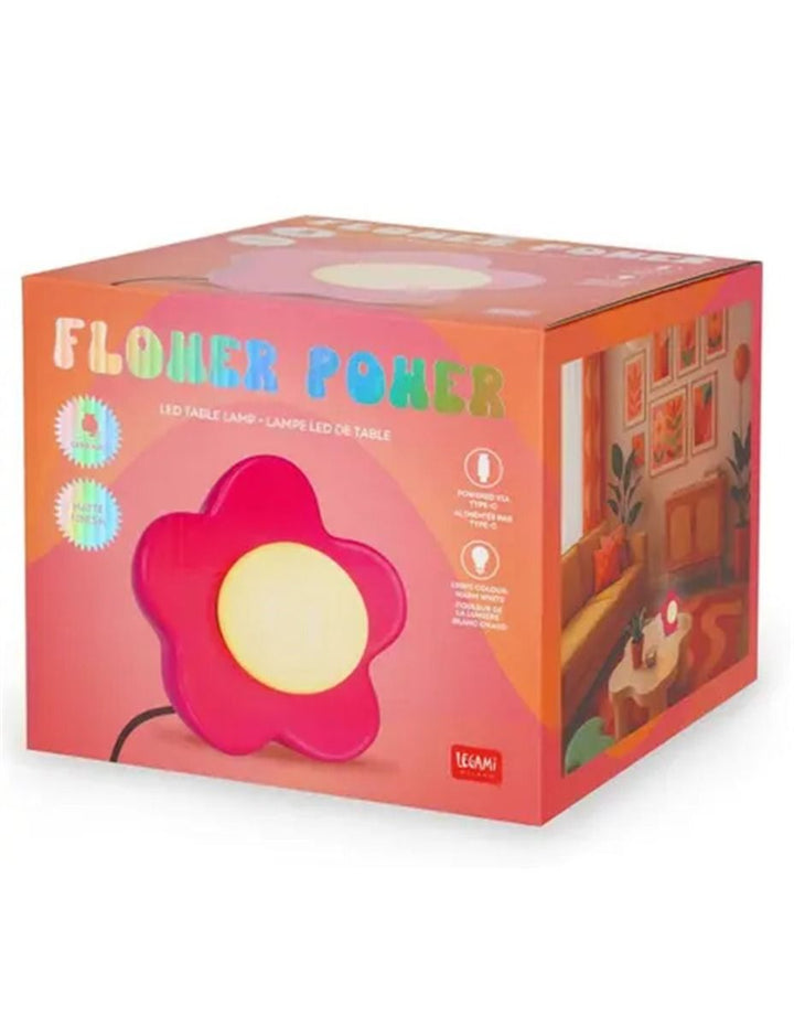 Lámpara de mesa LED Flower Power cerámica rosa