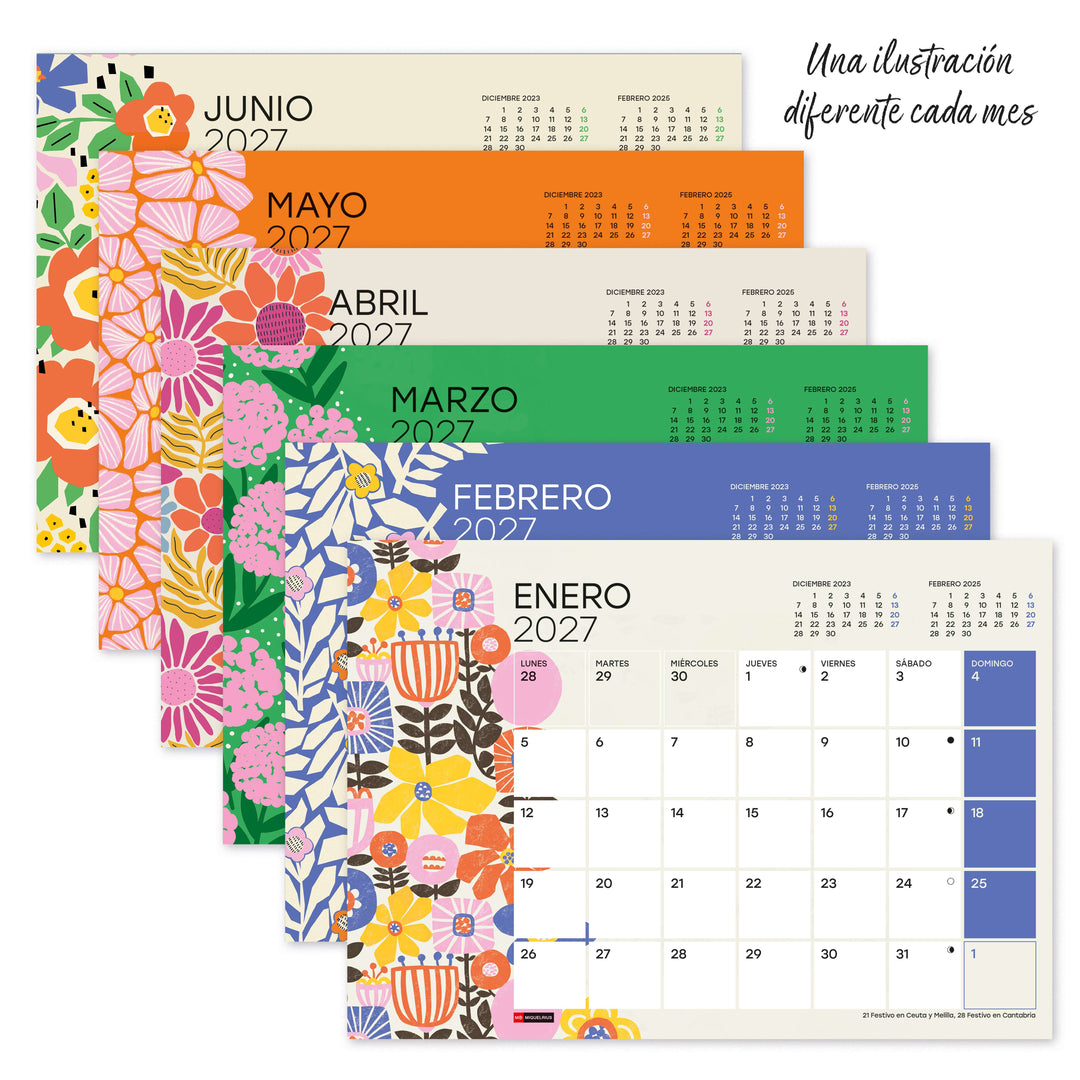Calendario Escolar Sobremesa A5 Para Escribir Sandra Hutter 2026-27