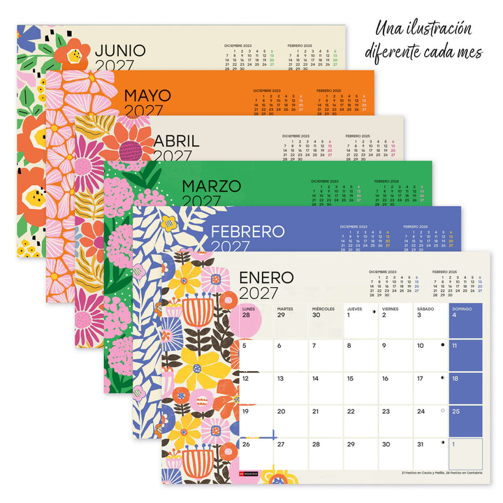 Calendario Escolar Sobremesa A5 Para Escribir Sandra Hutter 2026-27