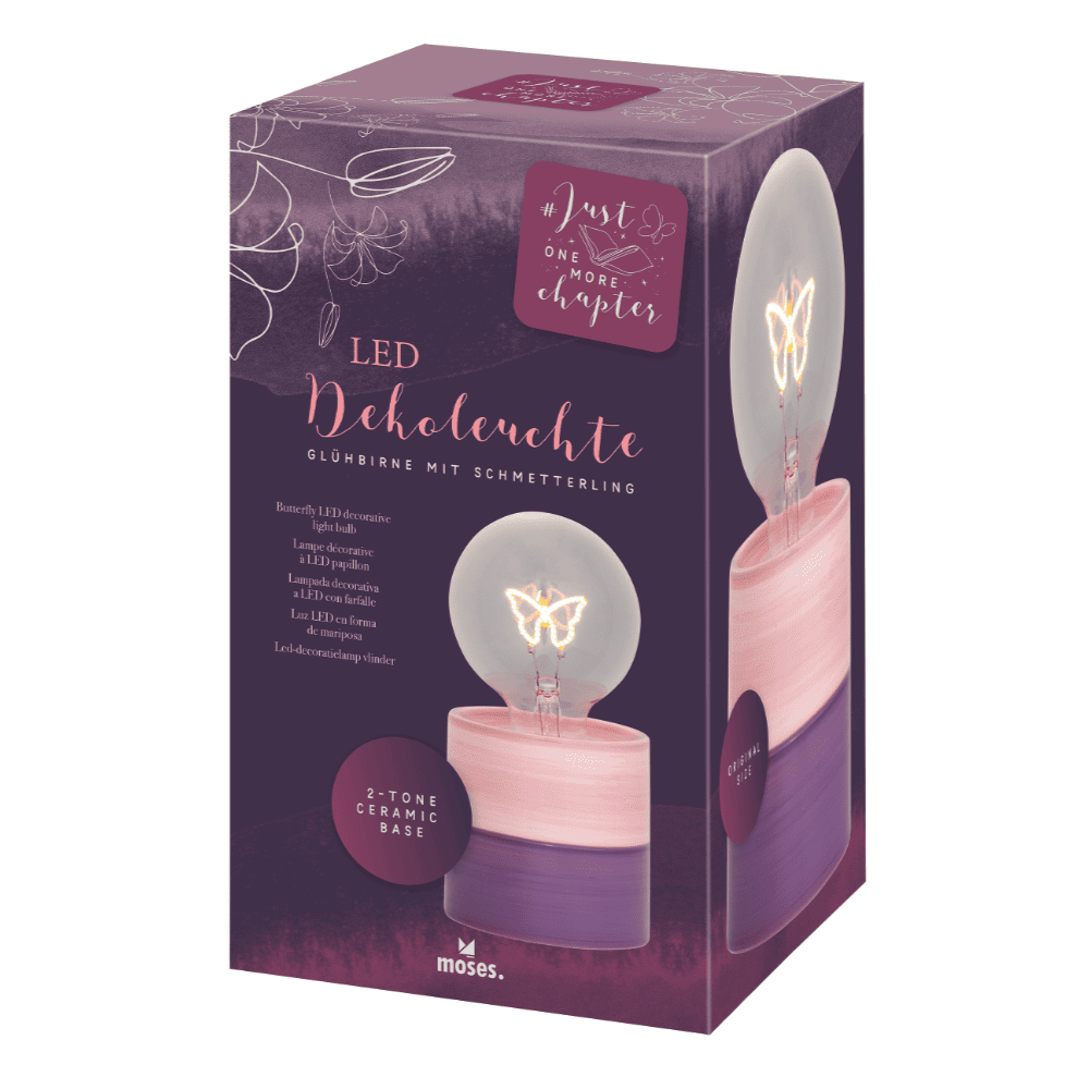 Lámpara LED con mariposa