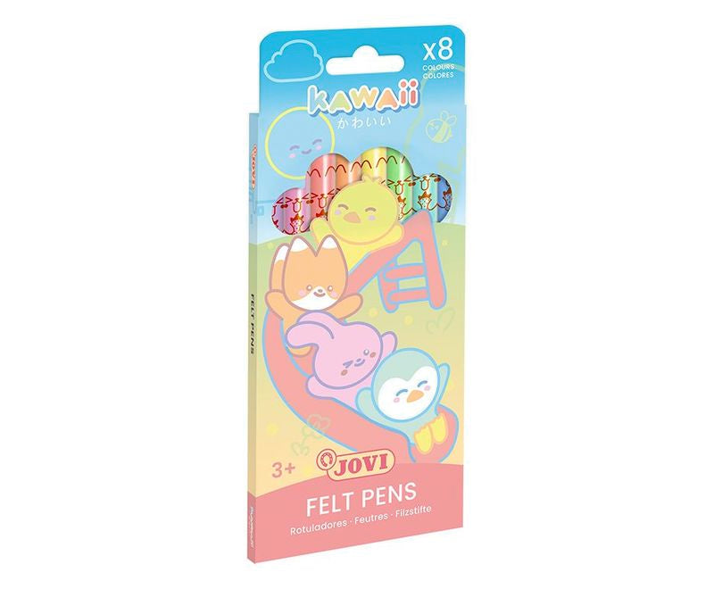 Kawaii - Estuche 8 Rotuladores Pastel
