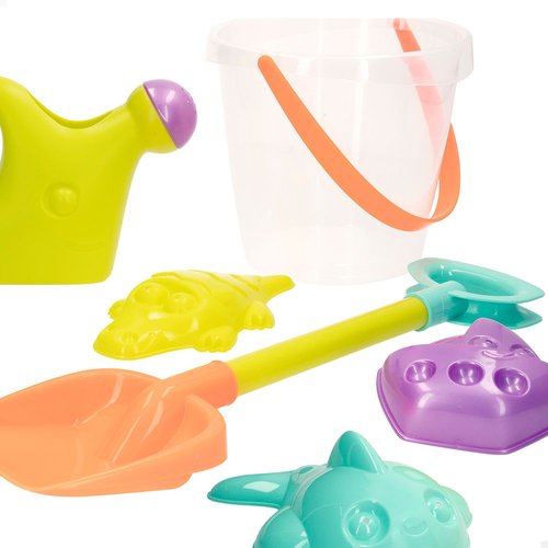 Set playa cubo + pala + regadera + 3 moldes