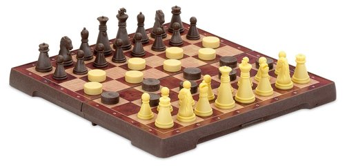 Juego de mesa ajedrez damas magnético grande