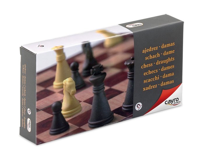 Juego de mesa ajedrez damas magnético grande