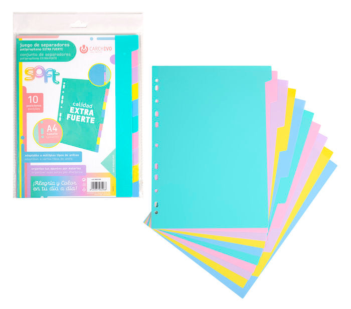 Juego separadores PP Soft Extra Fuerte Pastel 10 posiciones