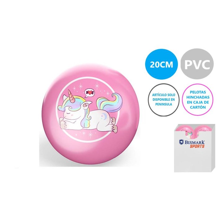 Pelota PVC Unicornio 20 cm hinchada