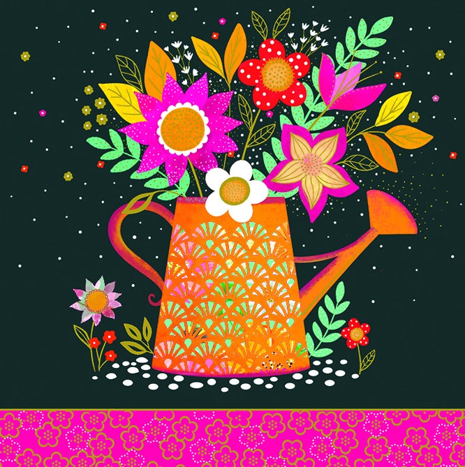 Tarjeta felicitación Arabesque Regadera de flores