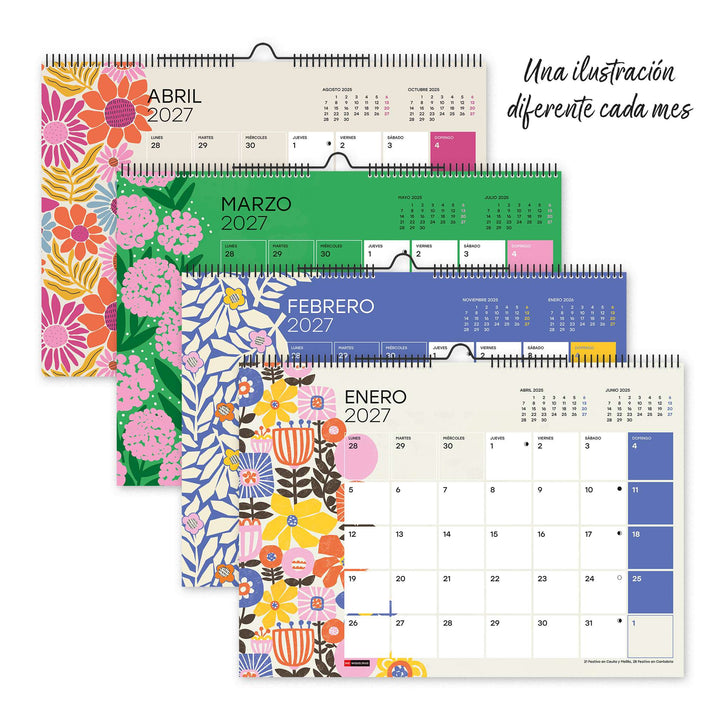Calendario Escolar Pared A3 Para Escribir Sandra Hutter 2026-27