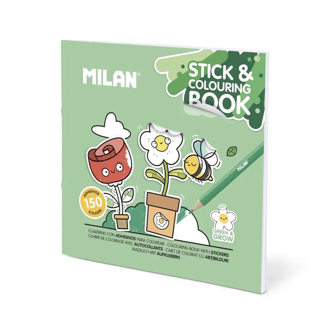Cuaderno con adhesivos para colorear 'Green & Grow'