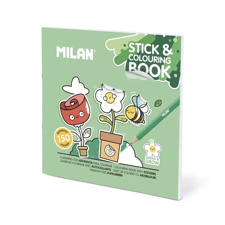 Cuaderno con adhesivos para colorear 'Green & Grow'