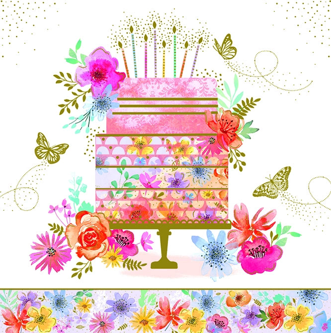 Tarjeta felicitación Arabesque Pastel de cumpleaños