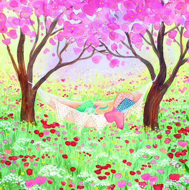 Tarjeta felicitación Arabesque Regadera de flores