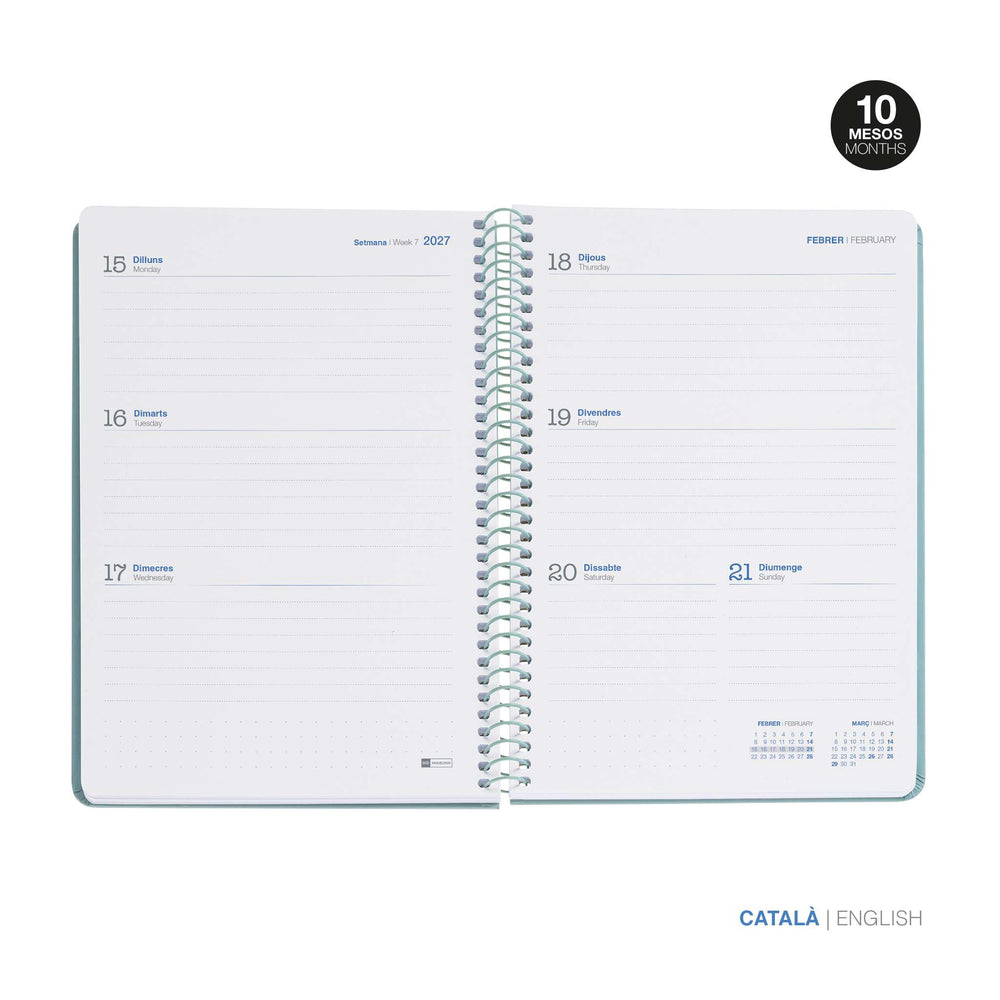 Agenda Escolar Plus Semana Vista Catalán Basic Verde
