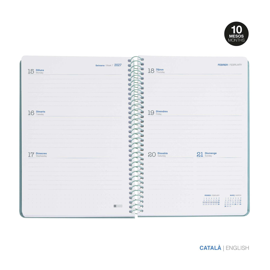 Agenda Escolar Plus Semana Vista Catalán Basic Verde