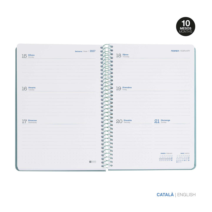 Agenda Escolar Plus Semana Vista Catalán Basic Verde