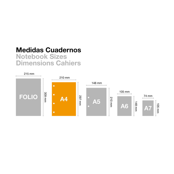 Cuaderno Tapa Dura A4 Cuadrícula 120 Hojas Emotions Gris