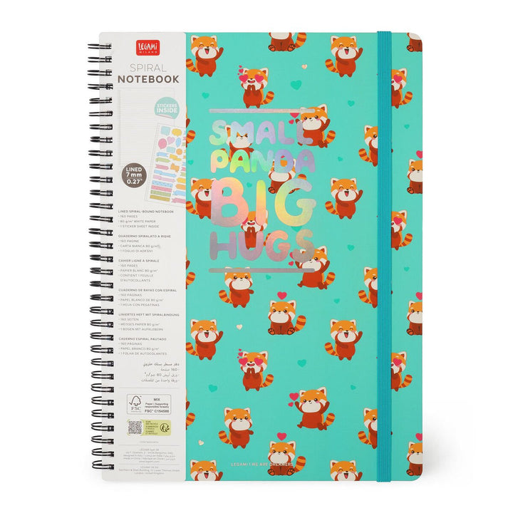 Cuaderno a rayas con Espiral Notebook - Maxi - Hoja A4 - Red Panda