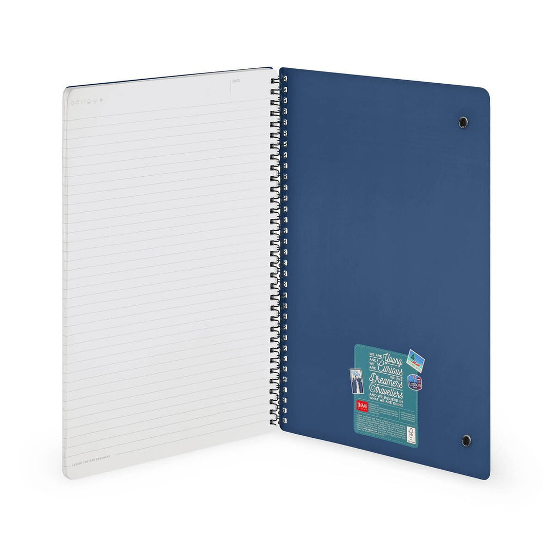 Cuaderno a Rayas A4 con Portada Rígida Ilustrada - Travel Stickers - Con Espiral